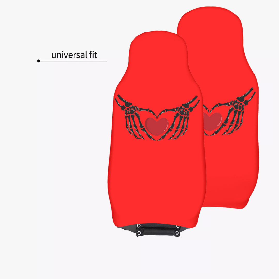 Ti Amo I love you - Exclusive Brand - Red - Skeleton Hands with Hearts  - New Car Seat Covers (Double)
