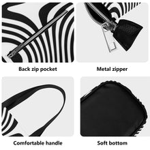 Load image into Gallery viewer, Ti Amo I love you Exclusive Brand  - Black &amp; White Wavy Stripes - Women&#39;s PU Leather Handbag
