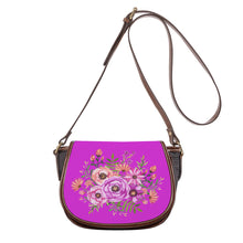 Load image into Gallery viewer, Ti Amo I love you - Exclusive Brand - Bright Orchid - Floral Bouquet - Saddle Bag
