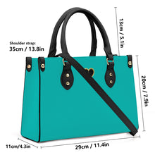 Load image into Gallery viewer, Ti Amo I love you - Exclusive Brand - Tiffany Blue - Luxury Womens PU Tote Bag - Black Straps
