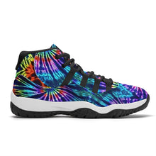 Load image into Gallery viewer, Ti Amo I love you - Exclusive Brand - Rainbow Tie-Dye Pattern - High Top Air Retro Sneakers - Black Laces
