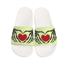 Load image into Gallery viewer, Ti Amo I love you - Exclusive Brand - Tidal Yellow - Skeleton Hands with Heart -  Slide Sandals - White Soles
