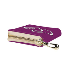 Load image into Gallery viewer, Ti Amo I love you - Exclusive Brand - Luminous Violet  - Double White Heart - PU Leather - Zipper Card Holder
