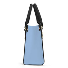 Load image into Gallery viewer, Ti Amo I love you - Exclusive Brand - Pastel Blue - Luxury Womens PU Tote Bag - Black Straps
