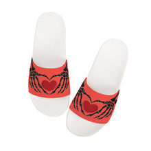 Load image into Gallery viewer, Ti Amo I love you - Exclusive Brand - Orange Red - Skeleton Hands with Heart -  Slide Sandals - White Soles
