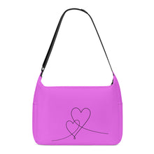 Load image into Gallery viewer, Ti Amo I love you - Exclusive Brand - Deep Lavender Magenta - Double Script Heart - Journey Computer Shoulder Bag
