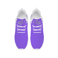 Load image into Gallery viewer, Ti Amo I love you - Exclusive Brand - Heliotrope 3 - Double White Heart -  Lightweight Mesh Knit Sneaker - White Soles
