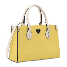 Load image into Gallery viewer, Ti Amo I love you - Exclusive Brand - Naples Yellow - Luxury Womens PU Tote Bag - Cream Straps
