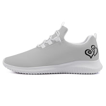 Load image into Gallery viewer, Ti Amo I love you - Exclusive Brand - Silver - Double Black Heart - Women&#39;s New Lace Up Front Running Shoes

