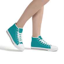 Load image into Gallery viewer, Ti Amo I love you - Exclusive Brand  - Persian Green - High-Top Canvas Shoes  - White Soles
