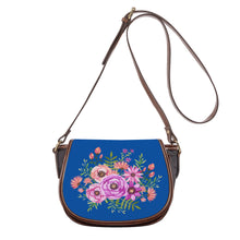 Load image into Gallery viewer, Ti Amo I love you - Exclusive Brand - Medium Electric Blue - Floral.Bouquet - Saddle Bag
