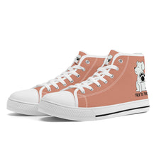 Load image into Gallery viewer, Ti Amo I love you - Exclusive Brand - Pale Copper - Talk to the Paw -  High-Top Canvas Shoes - White
