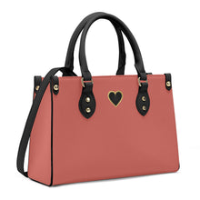 Load image into Gallery viewer, Ti Amo I love you - Exclusive Brand - Desert Coral - Luxury Women PU Tote Bag - Black Straps
