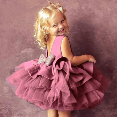 Baby - Girl - Bow & Tool Formal Birthday Party Dress - Christening Gown Dresses - Sizes 3-24 mths Ti Amo I love you