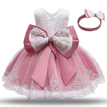 Load image into Gallery viewer, Baby - Girl - Bow &amp; Tool Formal Birthday Party Dress - Christening Gown Dresses - Sizes 3-24 mths Ti Amo I love you
