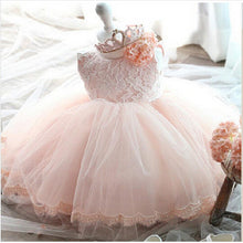 Load image into Gallery viewer, Baby - Girl - Bow &amp; Tool Formal Birthday Party Dress - Christening Gown Dresses - Sizes 3-24 mths Ti Amo I love you
