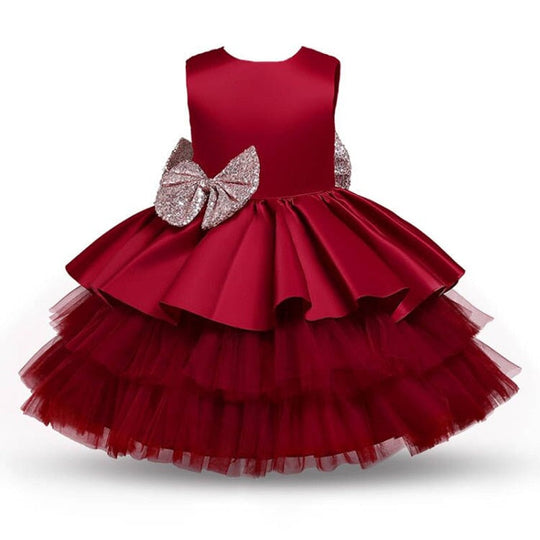 Baby - Girl - Bow & Tool Formal Birthday Party Dress - Christening Gown Dresses - Sizes 3-24 mths Ti Amo I love you