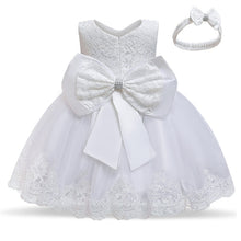 Load image into Gallery viewer, Baby - Girl - Bow &amp; Tool Formal Birthday Party Dress - Christening Gown Dresses - Sizes 3-24 mths Ti Amo I love you
