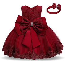 Load image into Gallery viewer, Baby - Girl - Bow &amp; Tool Formal Birthday Party Dress - Christening Gown Dresses - Sizes 3-24 mths Ti Amo I love you
