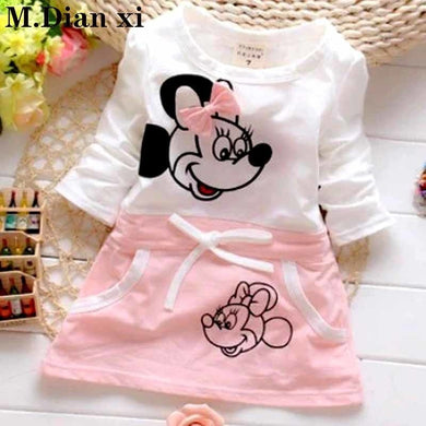 Baby / Toddler - Girls - Minnie Pure Cotton Long Sleeve - Cartoon / Heart - Dresses Ti Amo I love you