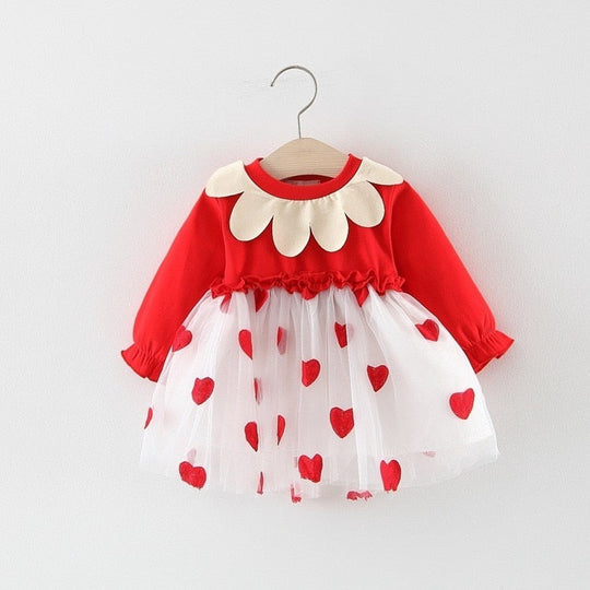 Baby / Toddler - Girls - Minnie Pure Cotton Long Sleeve - Cartoon / Heart - Dresses Ti Amo I love you