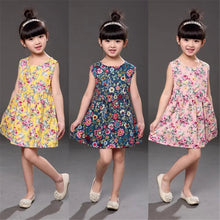 Load image into Gallery viewer, Baby/ Toddler - Girls Sleeveless Flower Print Princess Party Dress Ti Amo I love you
