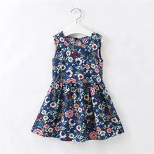 Load image into Gallery viewer, Baby/ Toddler - Girls Sleeveless Flower Print Princess Party Dress Ti Amo I love you
