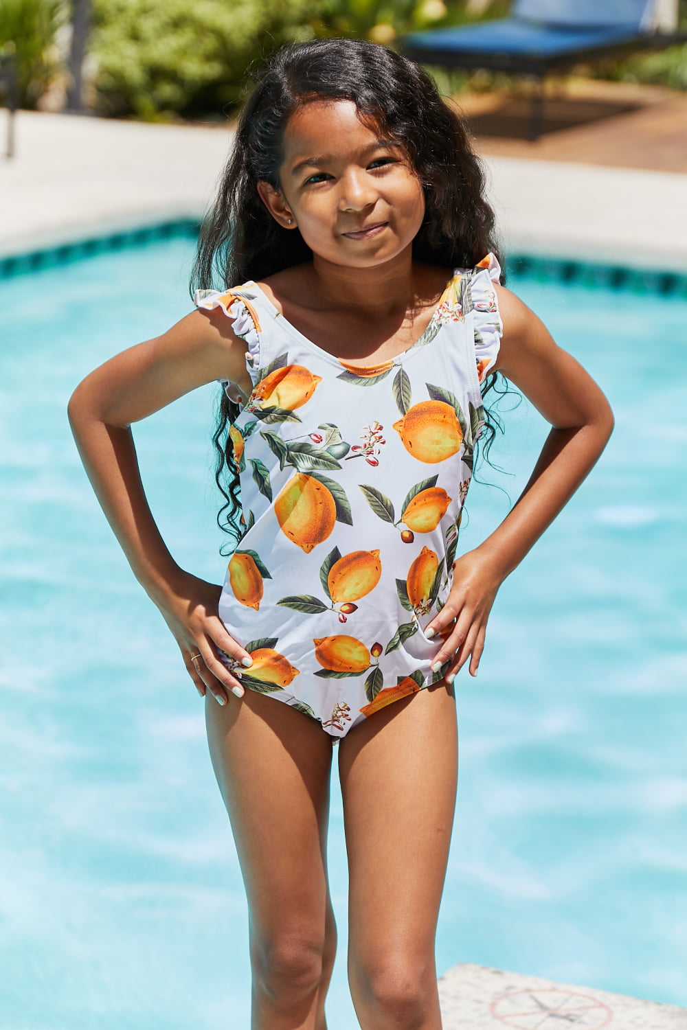 Baby/ Toddler/ Kids - Girls - Marina West Swim Float On Ruffled One-Piece in Citrus Orange - Sizes 18mths- Kids 10/11 Ti Amo I love you