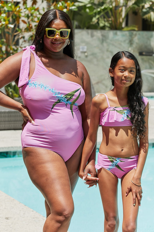 Baby/ Toddler/ Kids - Marina West Swim Vacay Mode Two-Piece Swim Set in Carnation Pink - Sizes 18mths- Kids10/11 Left Ti Amo I love you