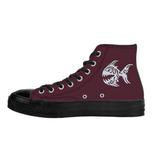 Load image into Gallery viewer, Ti Amo I love you - Exclusive Brand - Livid Brown 2 - Angry Fish - High Top Canvas Shoes - Black  Soles
