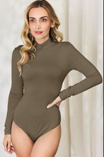 Load image into Gallery viewer, Basic Bae Full Size Mock Neck Long Sleeve Bodysuit Ti Amo I love you
