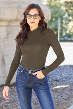 Load image into Gallery viewer, Basic Bae Full Size Mock Neck Long Sleeve Bodysuit Ti Amo I love you
