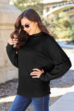 Load image into Gallery viewer, Basic Bae Full Size Ribbed Exposed Seam Mock Neck Knit Top Ti Amo I love you
