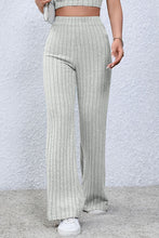 Load image into Gallery viewer, Basic Bae Full Size Ribbed High Waist Flare Pants Ti Amo I love you
