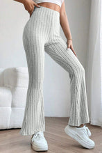 Load image into Gallery viewer, Basic Bae Full Size Ribbed High Waist Flare Pants Ti Amo I love you
