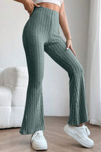 Load image into Gallery viewer, Basic Bae Full Size Ribbed High Waist Flare Pants Ti Amo I love you
