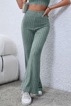 Load image into Gallery viewer, Basic Bae Full Size Ribbed High Waist Flare Pants Ti Amo I love you
