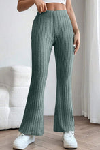 Load image into Gallery viewer, Basic Bae Full Size Ribbed High Waist Flare Pants Ti Amo I love you
