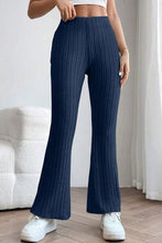 Load image into Gallery viewer, Basic Bae Full Size Ribbed High Waist Flare Pants Ti Amo I love you
