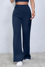 Load image into Gallery viewer, Basic Bae Full Size Ribbed High Waist Flare Pants Ti Amo I love you
