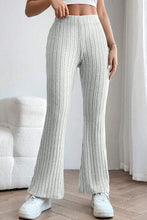 Load image into Gallery viewer, Basic Bae Full Size Ribbed High Waist Flare Pants Ti Amo I love you
