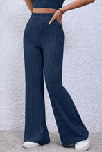 Load image into Gallery viewer, Basic Bae Full Size Ribbed High Waist Flare Pants Ti Amo I love you
