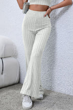 Load image into Gallery viewer, Basic Bae Full Size Ribbed High Waist Flare Pants Ti Amo I love you
