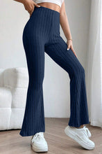 Load image into Gallery viewer, Basic Bae Full Size Ribbed High Waist Flare Pants Ti Amo I love you
