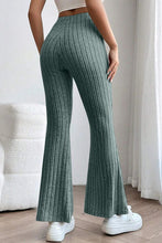 Load image into Gallery viewer, Basic Bae Full Size Ribbed High Waist Flare Pants Ti Amo I love you
