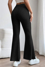 Load image into Gallery viewer, Basic Bae Full Size Ribbed High Waist Flare Pants Ti Amo I love you
