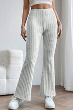 Load image into Gallery viewer, Basic Bae Full Size Ribbed High Waist Flare Pants Ti Amo I love you
