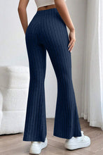 Load image into Gallery viewer, Basic Bae Full Size Ribbed High Waist Flare Pants Ti Amo I love you
