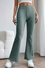 Load image into Gallery viewer, Basic Bae Full Size Ribbed High Waist Flare Pants Ti Amo I love you
