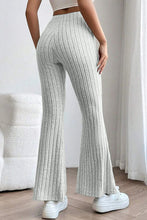 Load image into Gallery viewer, Basic Bae Full Size Ribbed High Waist Flare Pants Ti Amo I love you
